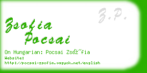 zsofia pocsai business card